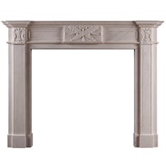 Antique White Marble Fireplace in the Late Georgian Manner