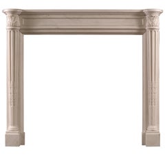 White Marble Fireplace in the Louis XVI Manner