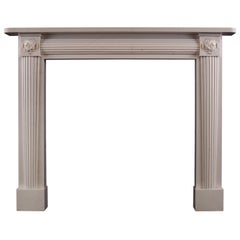 Antique White Marble Fireplace in the Regency Manner