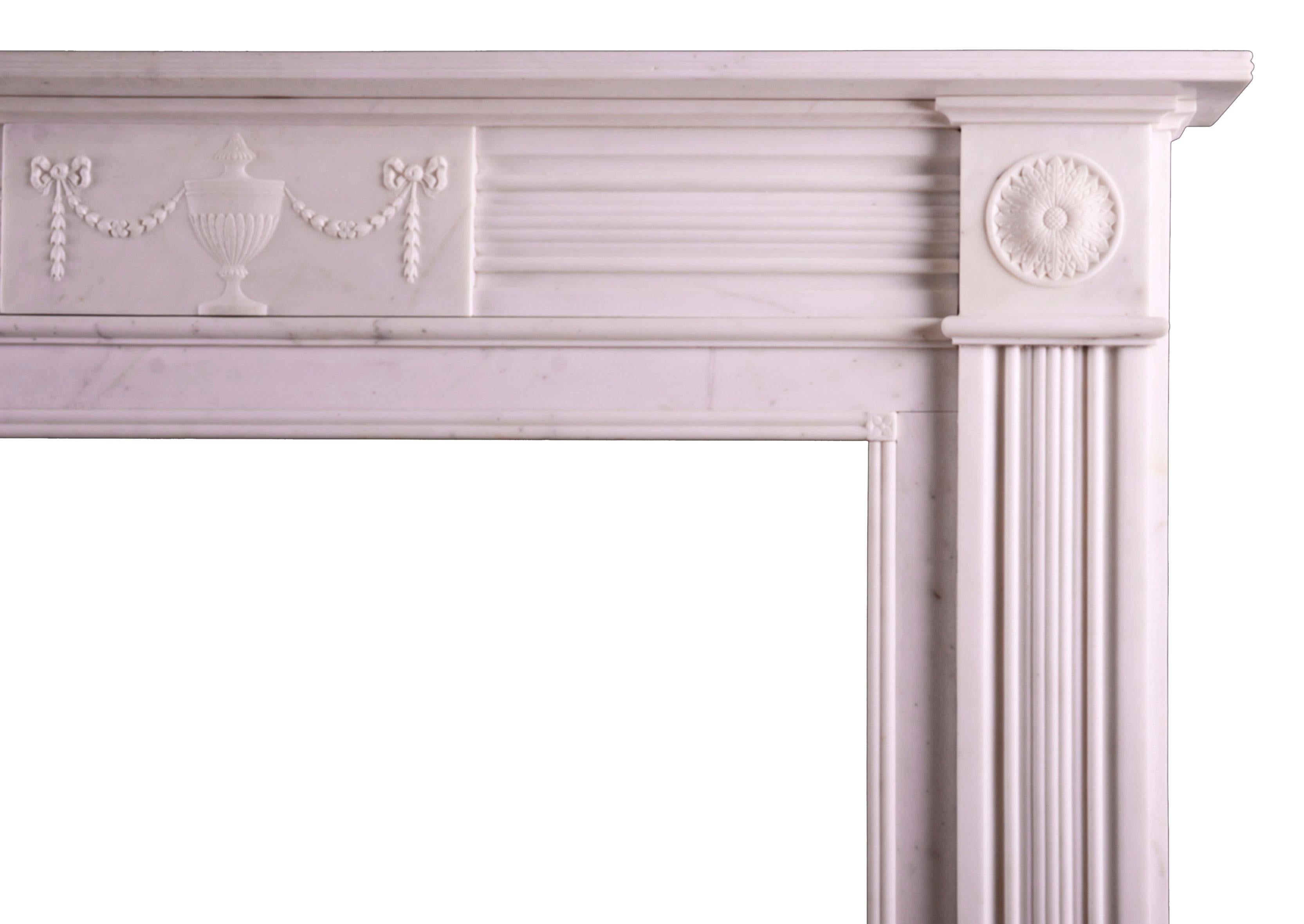 White Marble Fireplace in the Regency Style In Good Condition In London, GB