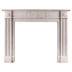 Antique White Marble Fireplace in the Regency Style