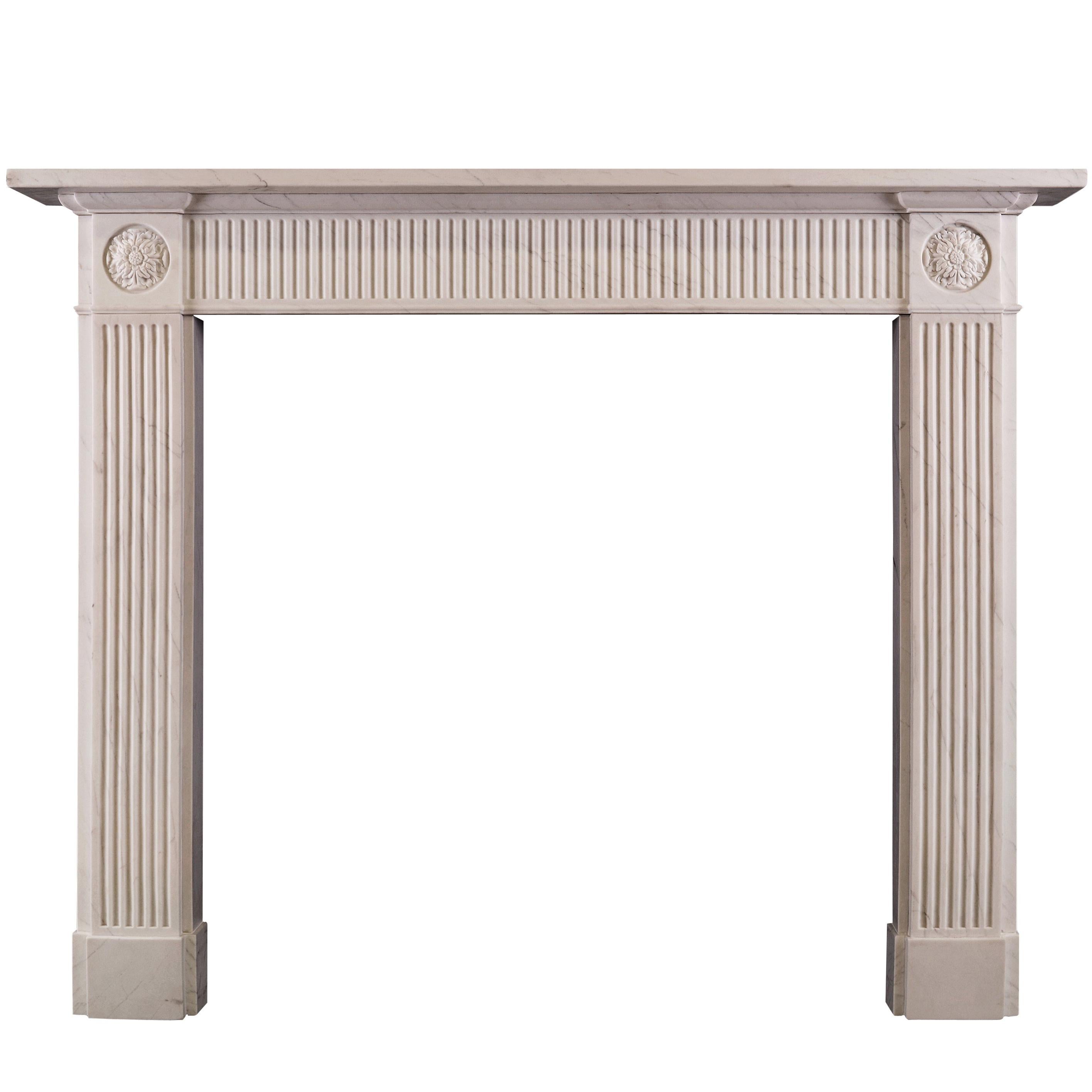 White Marble Fireplace in the Regency Style