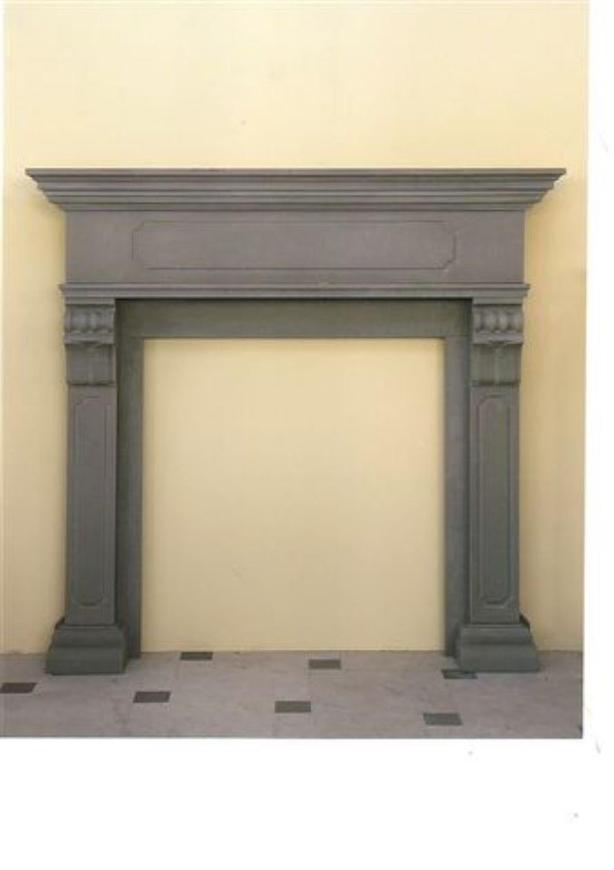 Neoclassical Revival White Marble Fireplace Mantle Surrounds, Made to Order For Sale