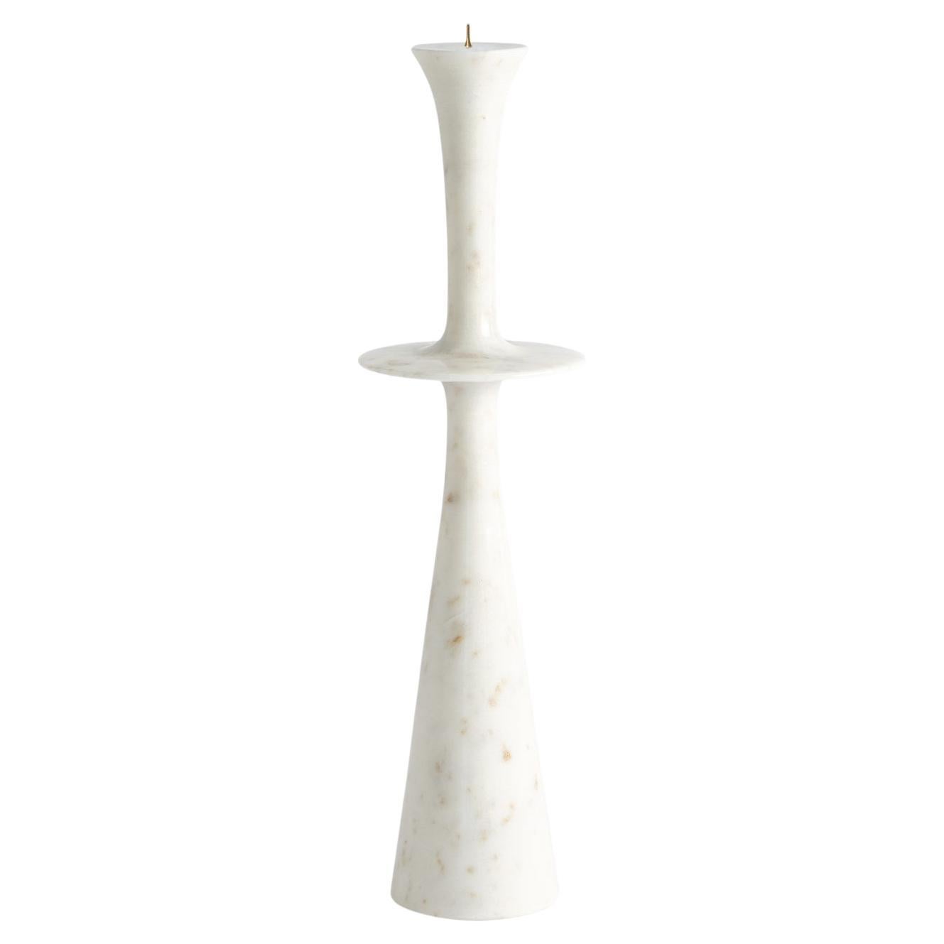 White Marble Flair Candle Stand For Sale