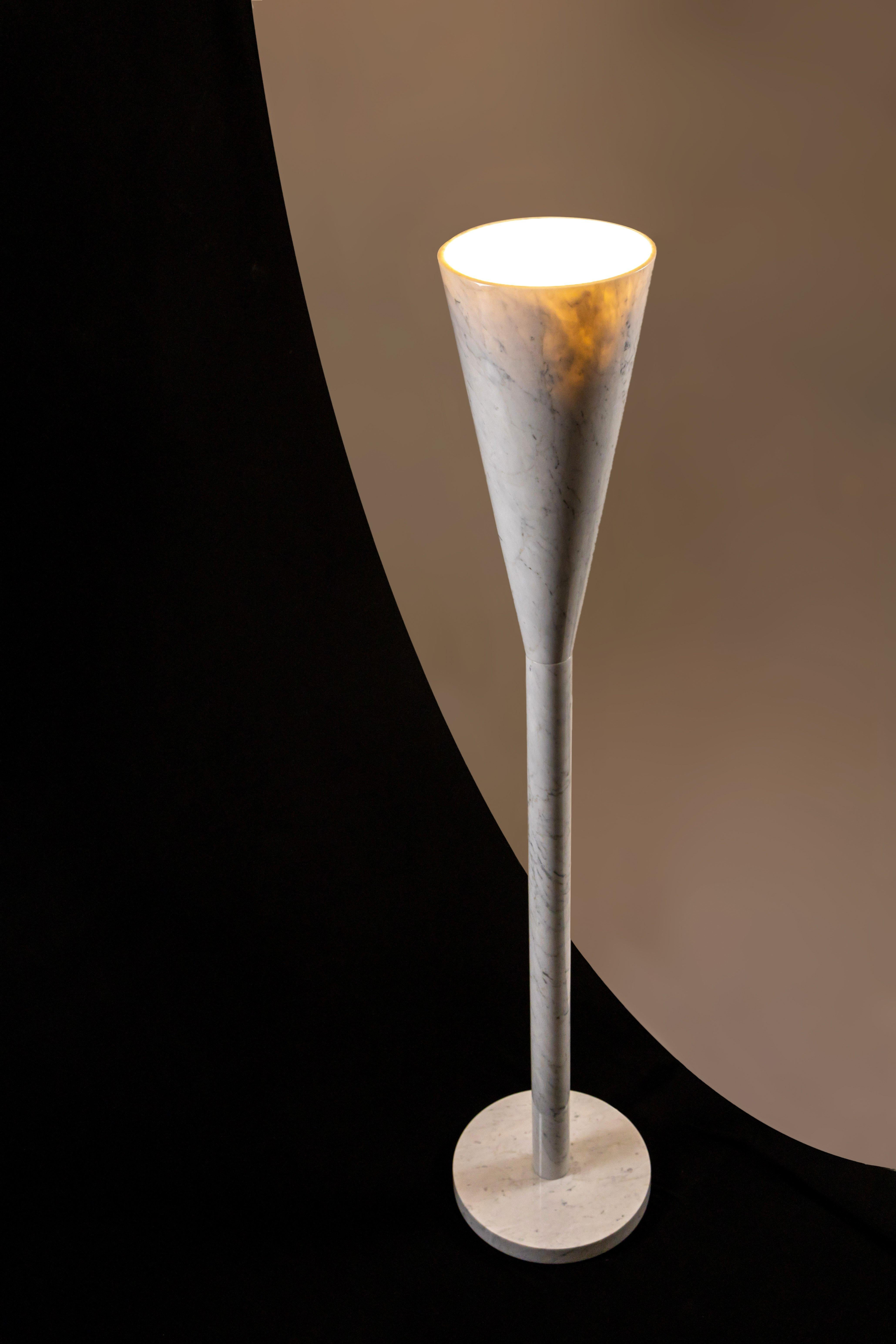 White marble floor lamp 