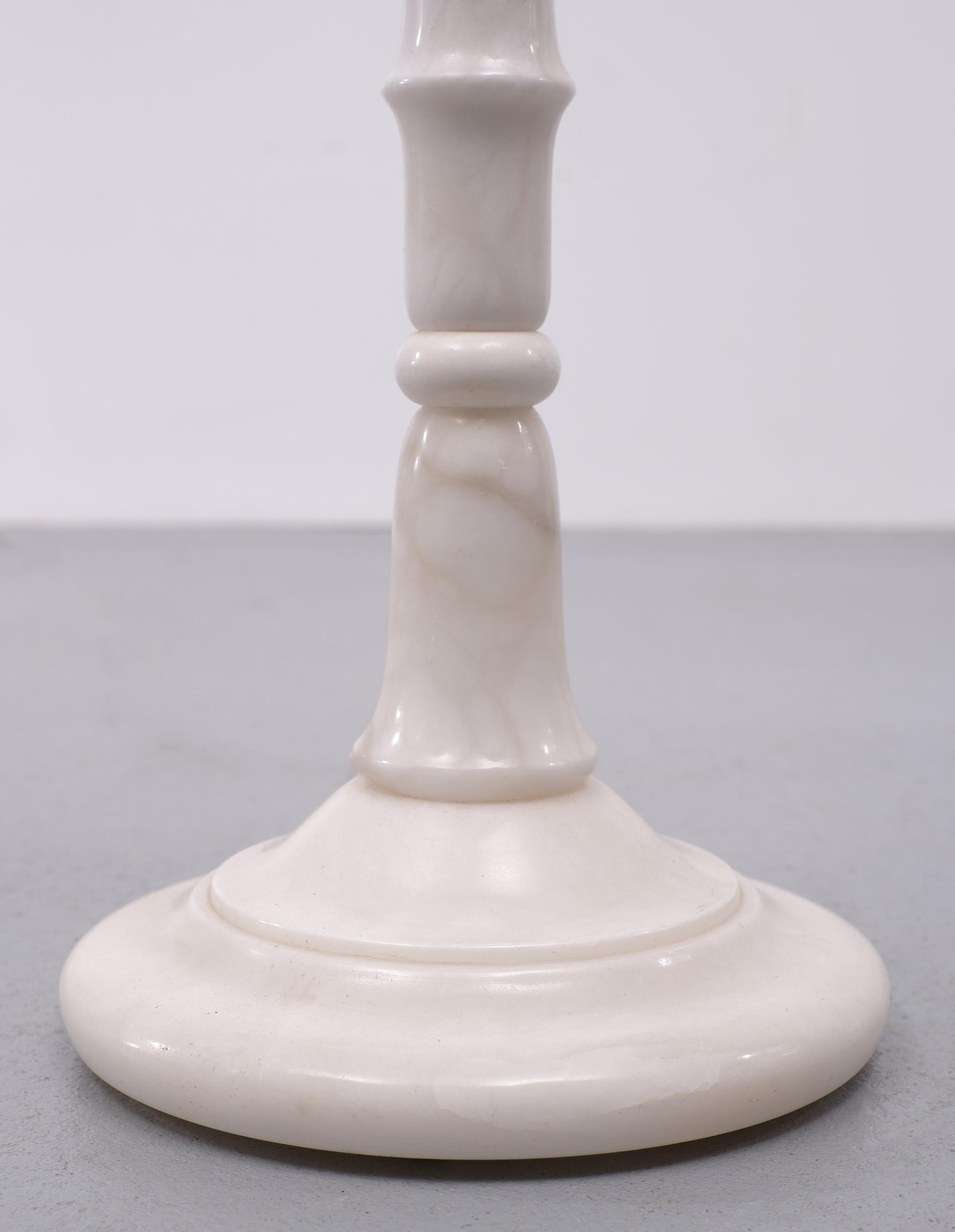 Hollywood Regency White Marble floor lamp Regency Italy 1970s For Sale