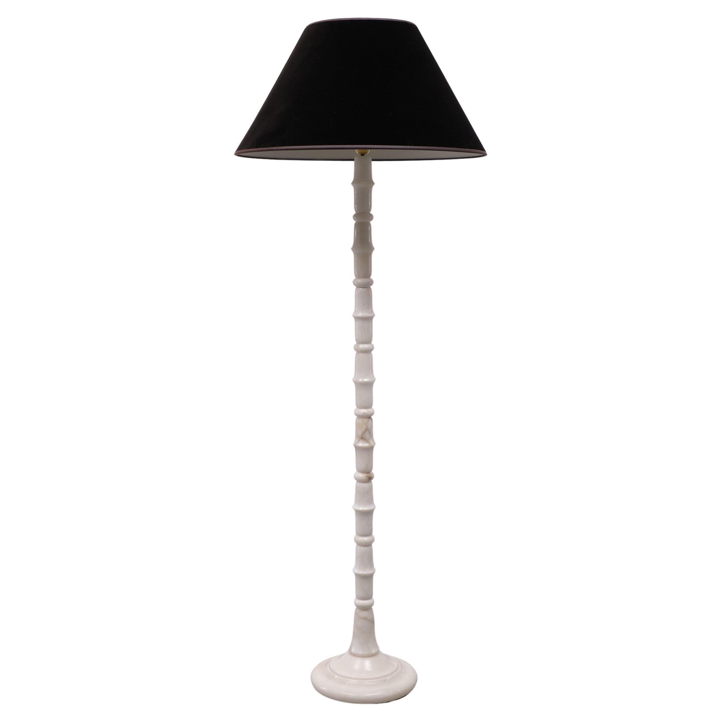 White Marble floor lamp Regency Italy 1970s For Sale