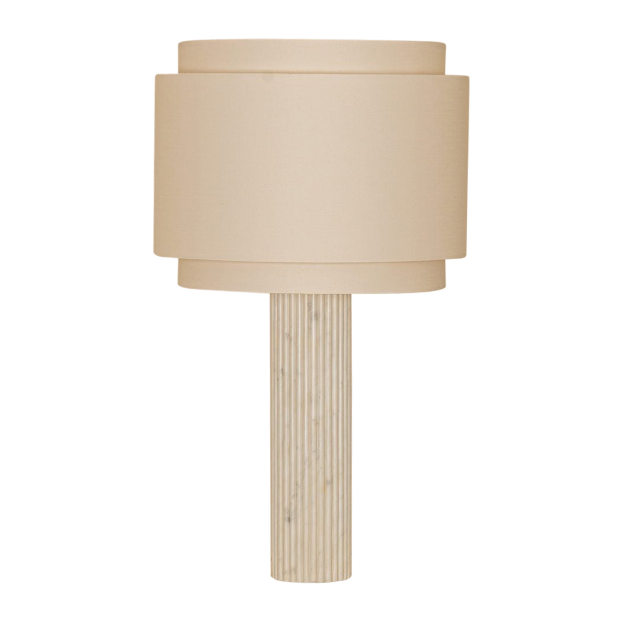 Lampada da tavolo Fluta Duoble in marmo bianco di Simone & Marcel