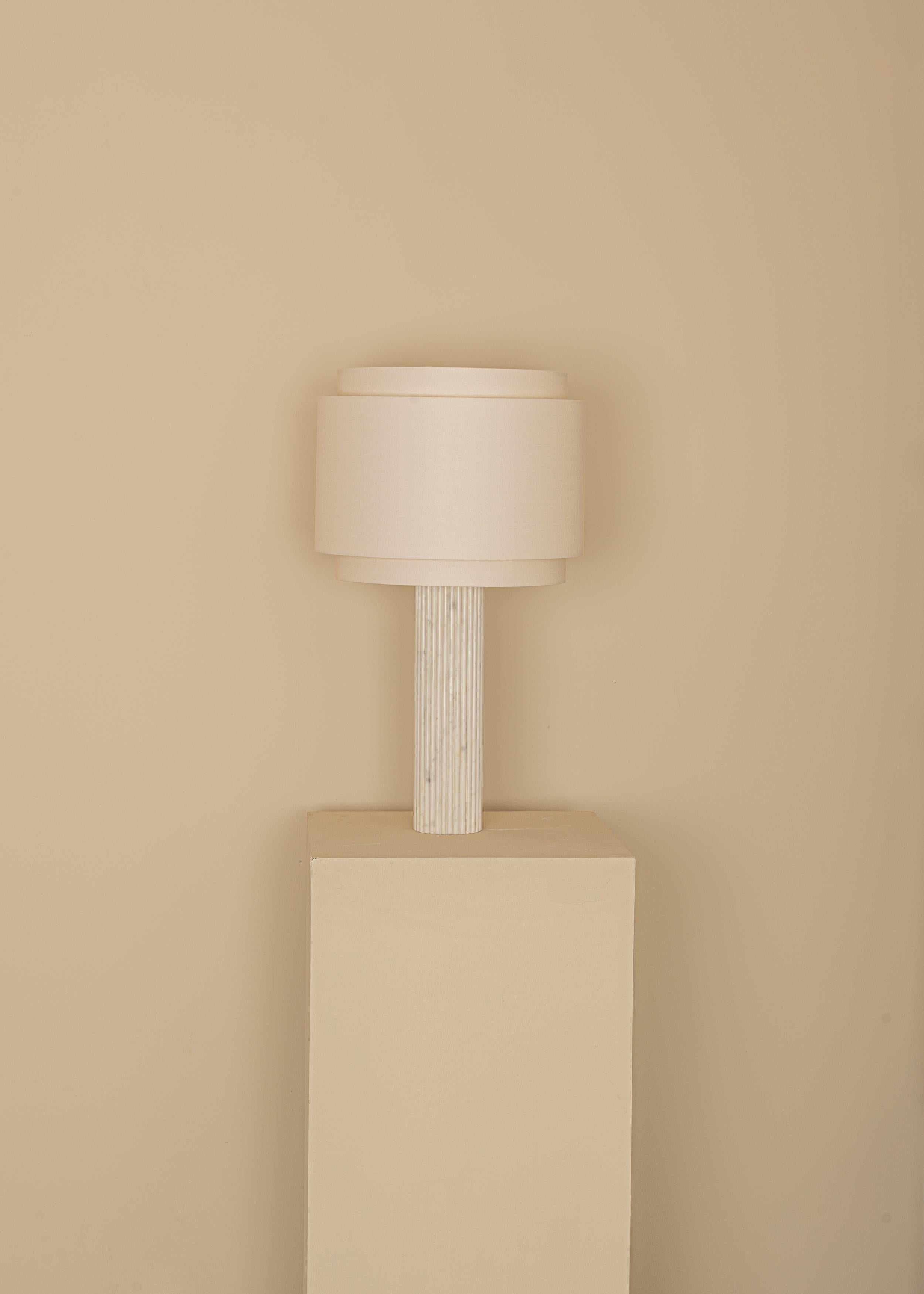 Other White Marble Fluta Table Lamp by Simone & Marcel For Sale