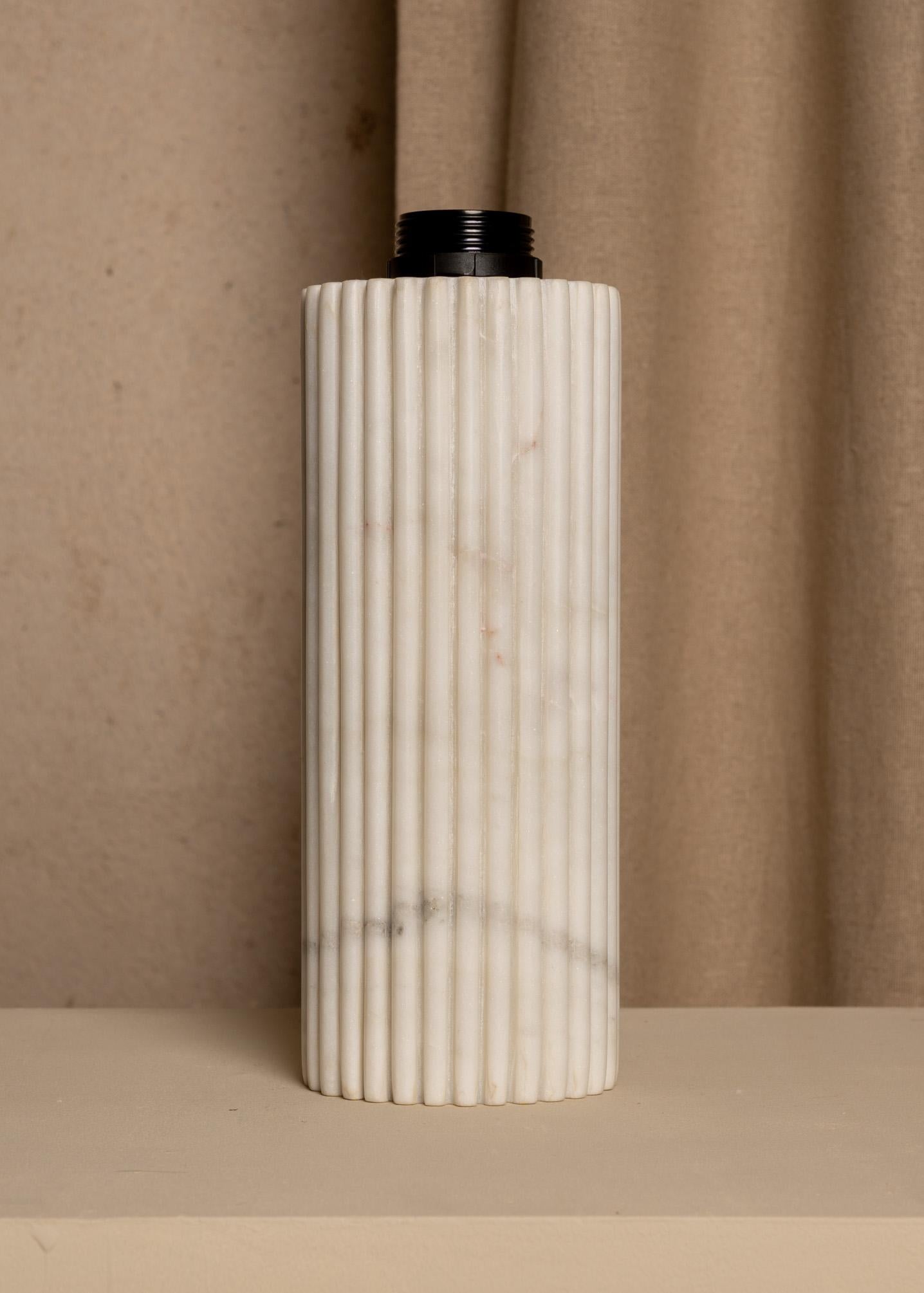 Post-Modern White Marble Flutita Table Lamp by Simone & Marcel For Sale