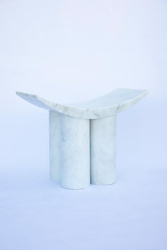 White Marble Gamma Stool by Pietro Franceschini