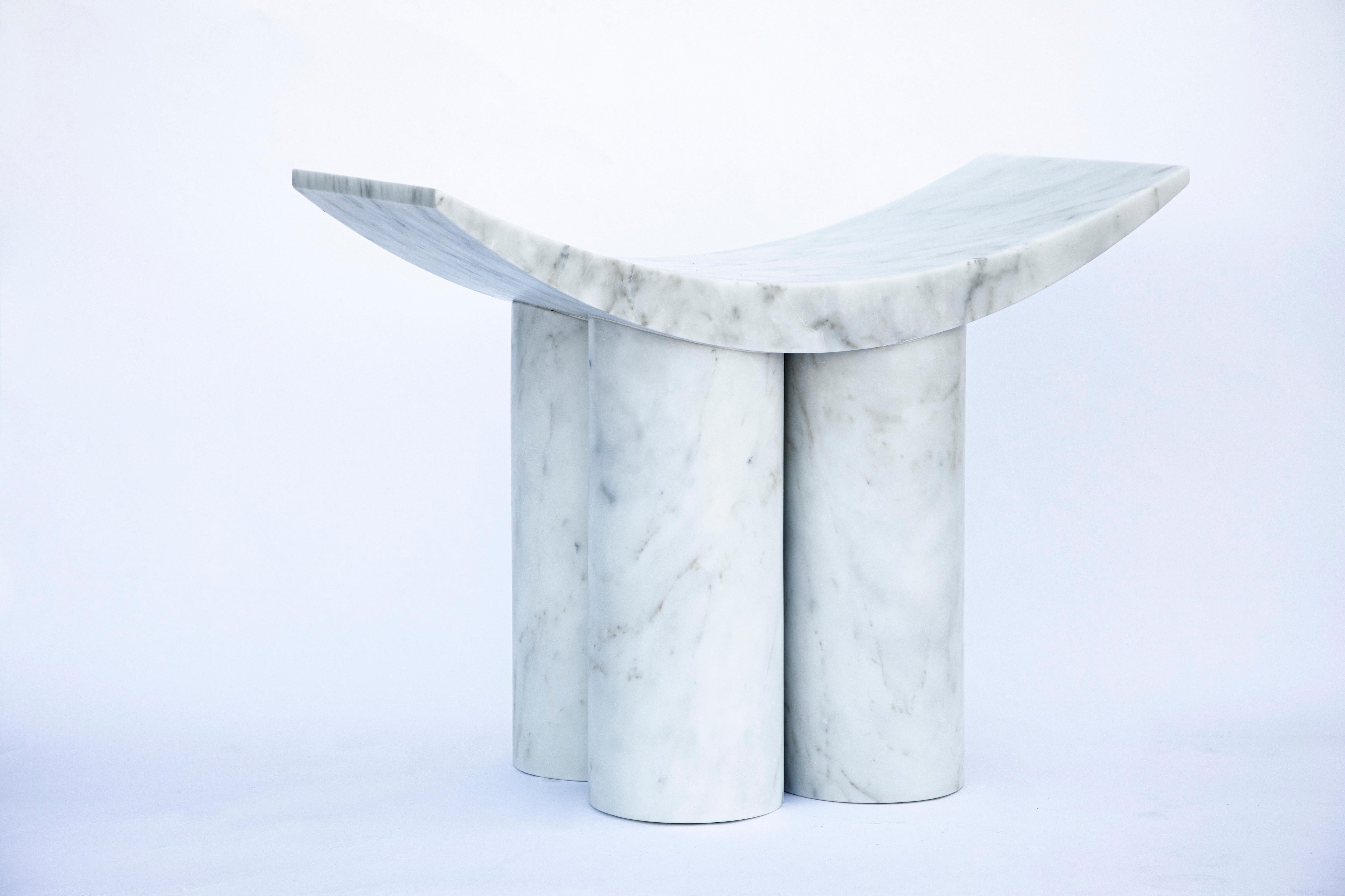 White marble gamma stool by Pietro Franceschini.
Materials: Calacatta delicata marble
Dimensions: W 70cm, L 35cm, H 45cm
Available in other marbles.

Pietro Franceschini
Architect // Designer
Pietro Franceschini is an architect and designer