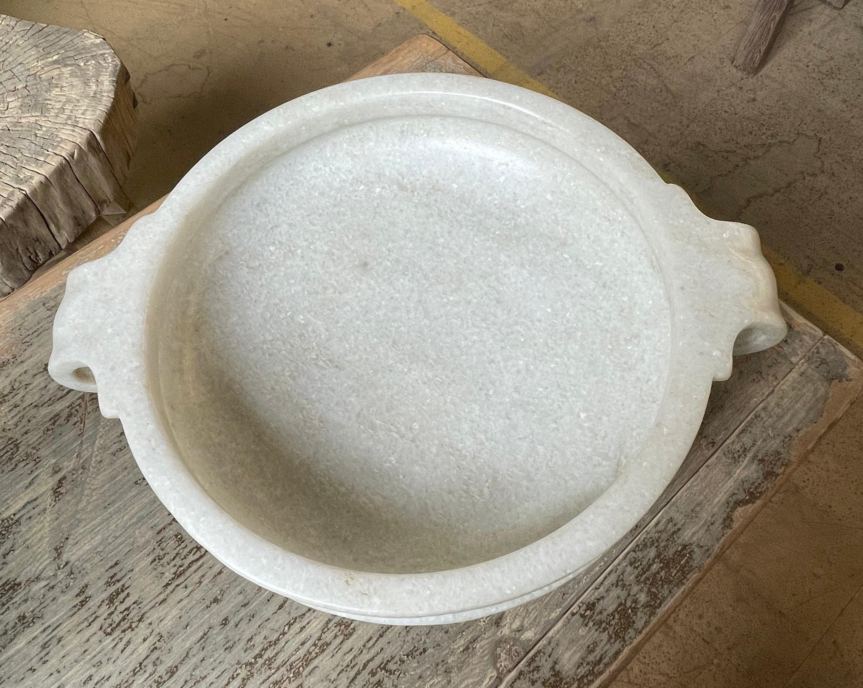 White Marble Handled Bowl, India, Contemporary For Sale 2