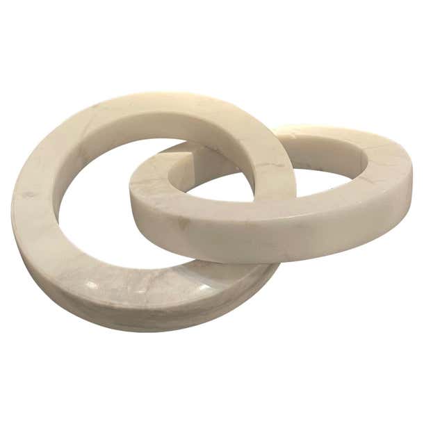 White Marble Interlocking Rings, Indonesia, Contemporary For Sale at ...
