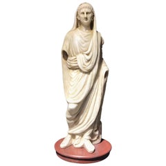 White Marble Italian Sculpture Classical Roman of Augustus Pontifex Maximus