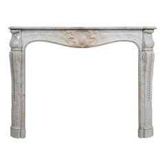 White Marble Louis XV Fireplace Mantel