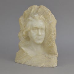 White Marble Low Relief Sculpture Portrait of a Man