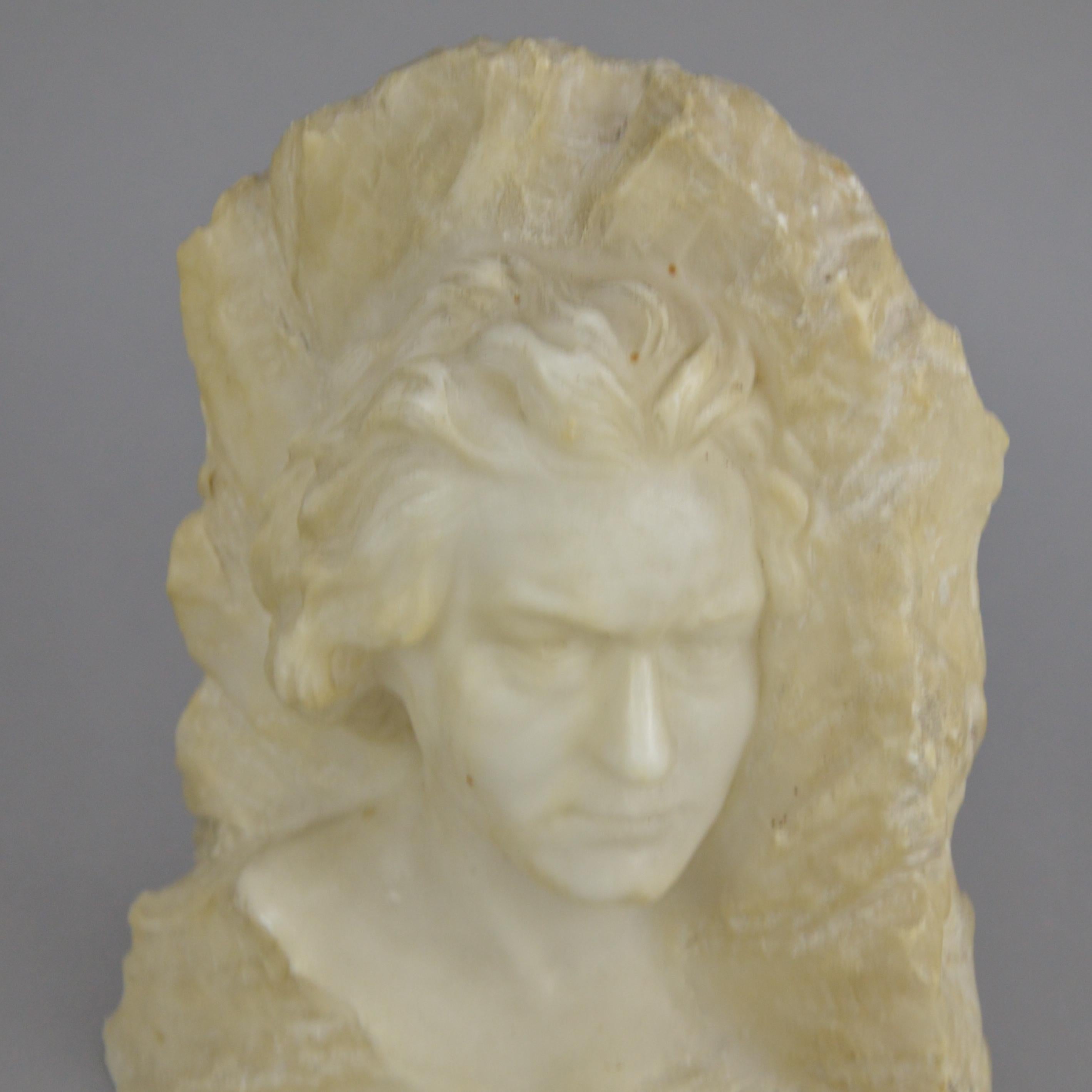 White Marble Low Relief Sculpture Portrait of a Man For Sale 1