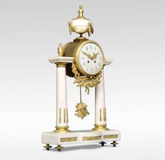 White Marble Mantle Clock by Julien Le Roy Paris