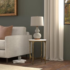 White Marble Martini Table on Brass Legs