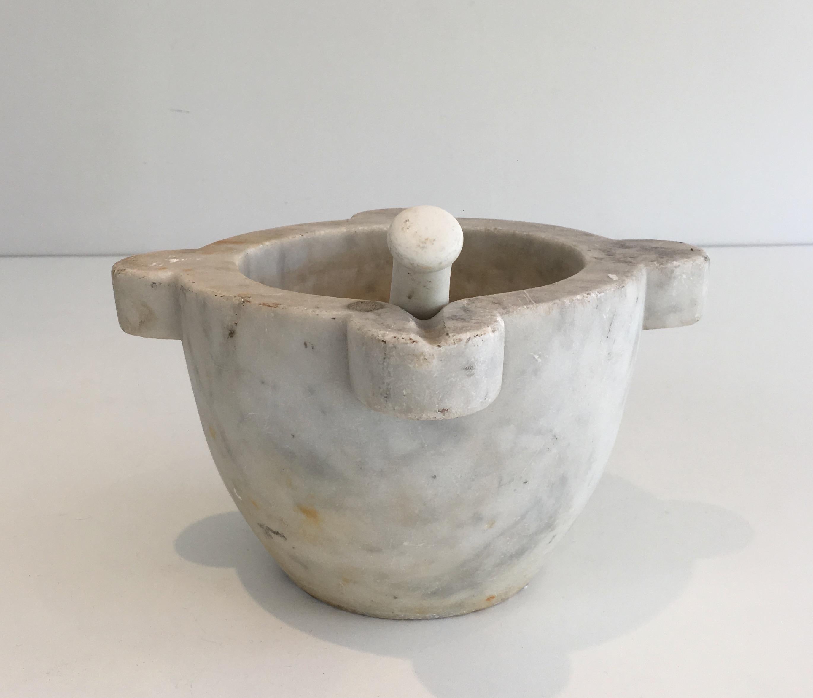 White Marble Mortar with Pestle, French, 18th Century 6