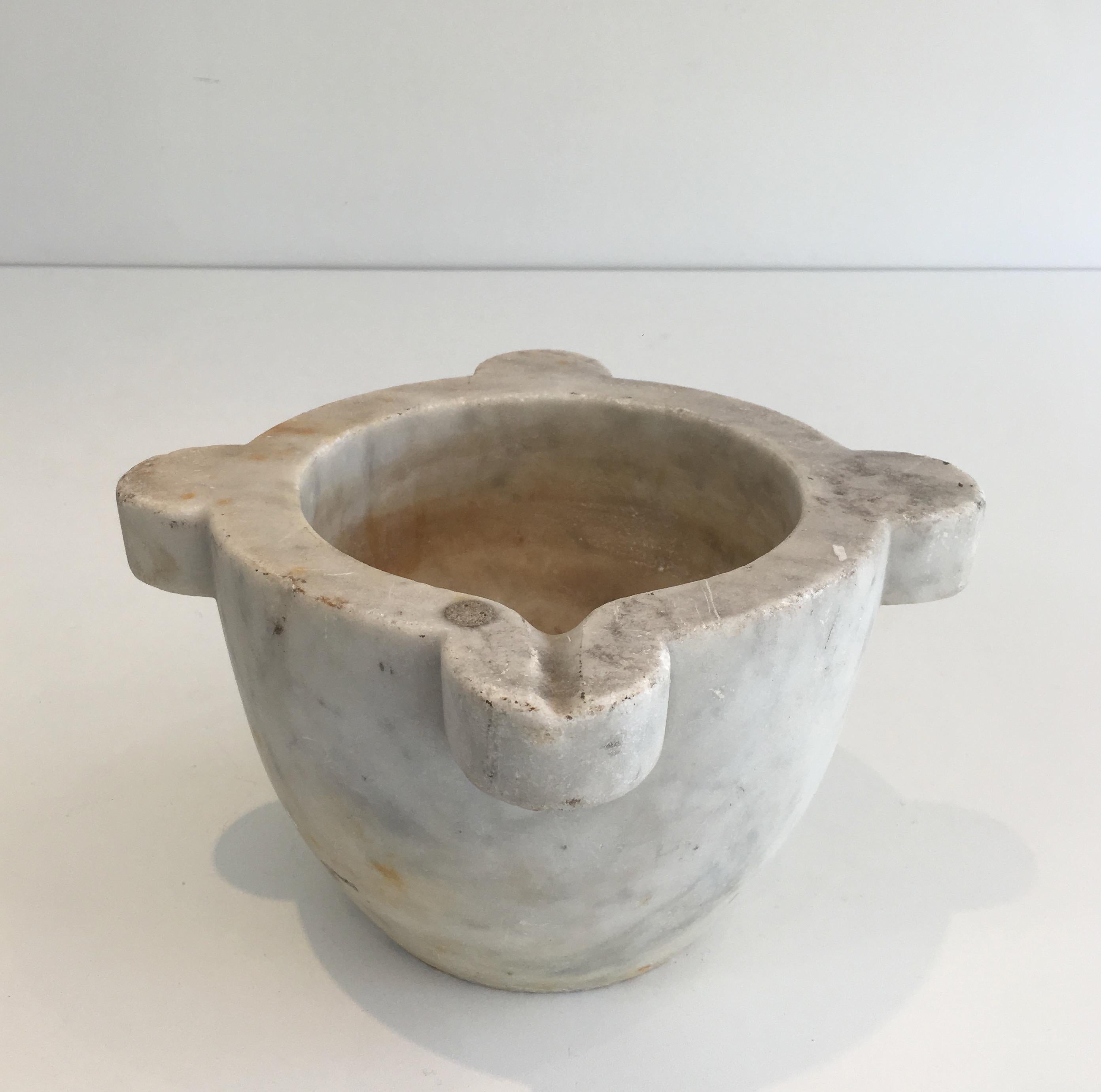 White Marble Mortar with Pestle, French, 18th Century 1