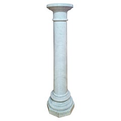 White Marble Neoclassical Pedestal