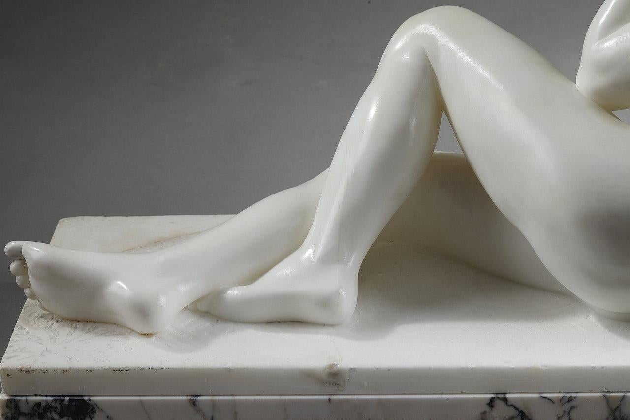 White marble Odalisque from the Art Deco period  For Sale 7