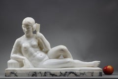 White marble Odalisque from the Art Deco period