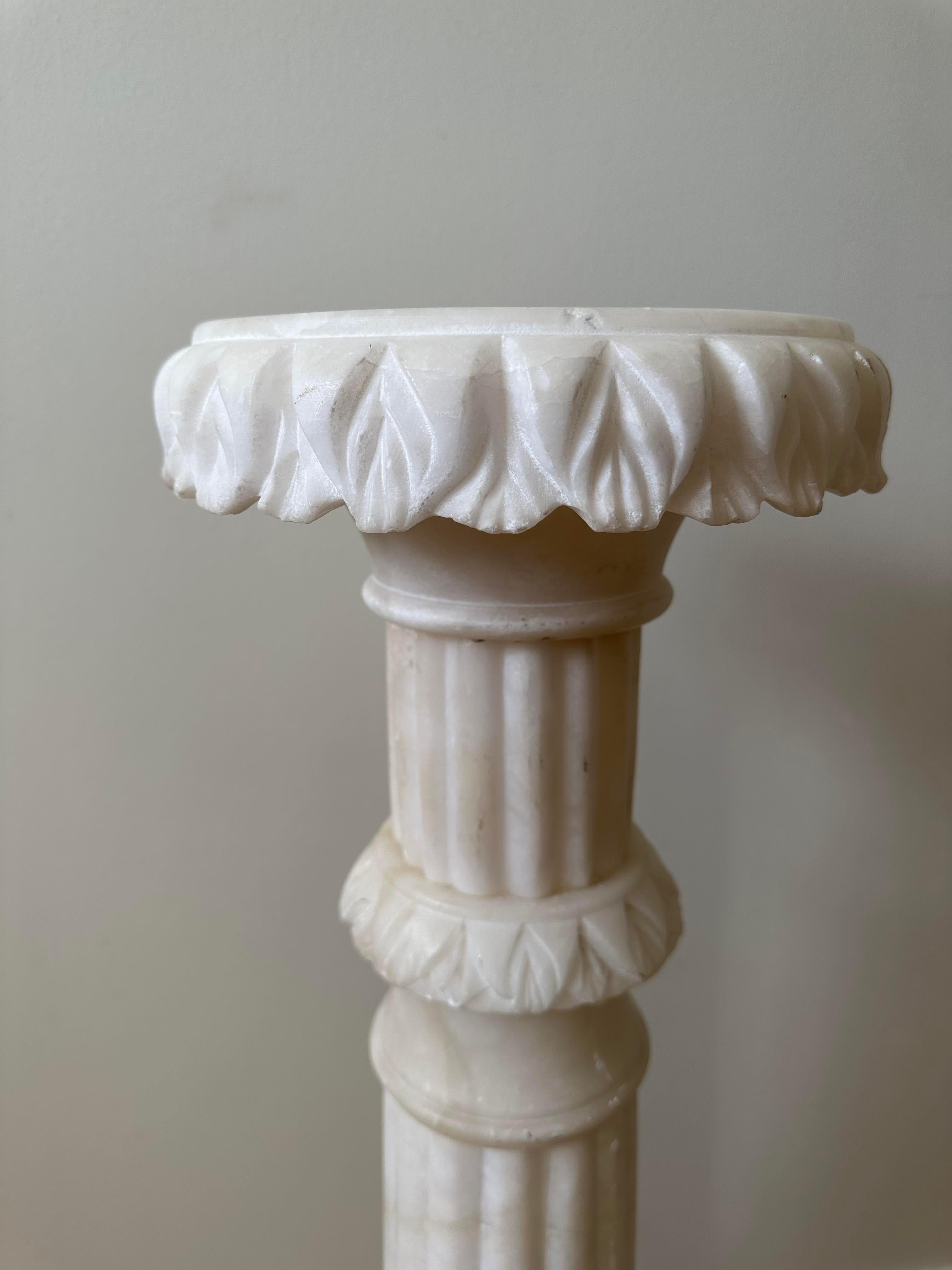 French White marble pedestal  For Sale