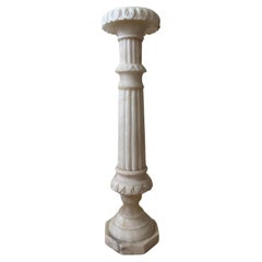 Used White marble pedestal 