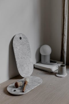 White Marble Elipse Cheese Boards Set