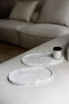 Set di piatti Elipse in marmo bianco