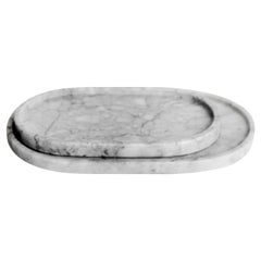 Set di piatti Elipse in marmo bianco