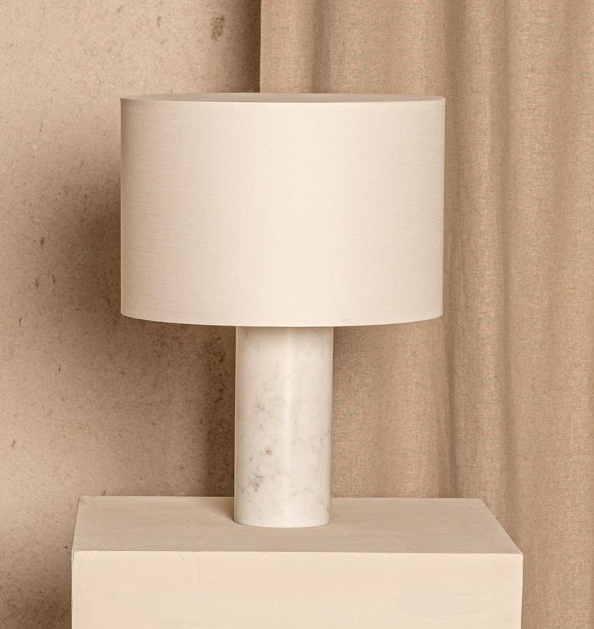 White Marble Pipito Table Lamp by Simone & Marcel
Dimensions: Ø 30 x H 40 cm.
Materials: Cotton and white marble.

Also available in different marble and wood options and finishes. Custom options available on request. Please contact us. 

All our