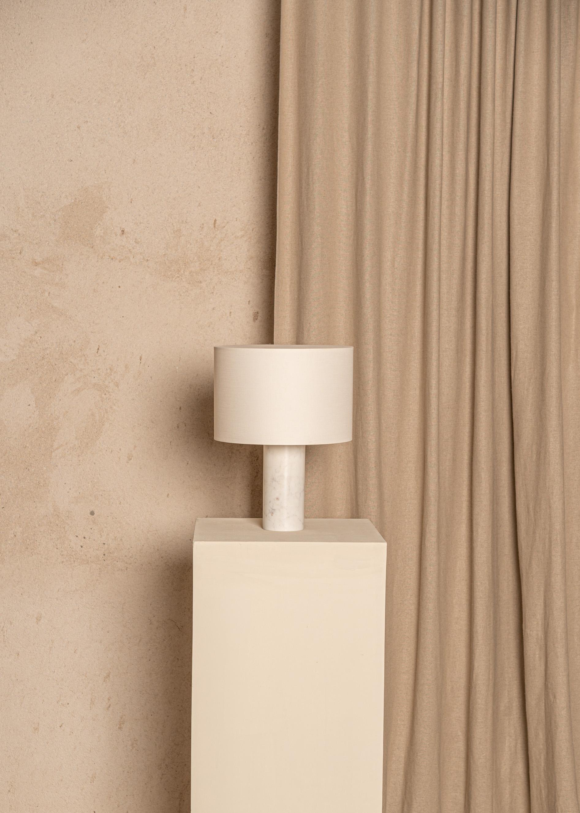 Post-Modern White Marble Pipito Table Lamp by Simone & Marcel For Sale