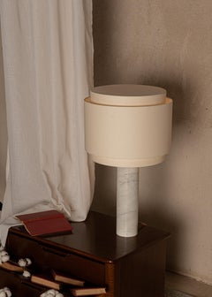 White Marble Pipo Duoble Table Lamp by Simone & Marcel