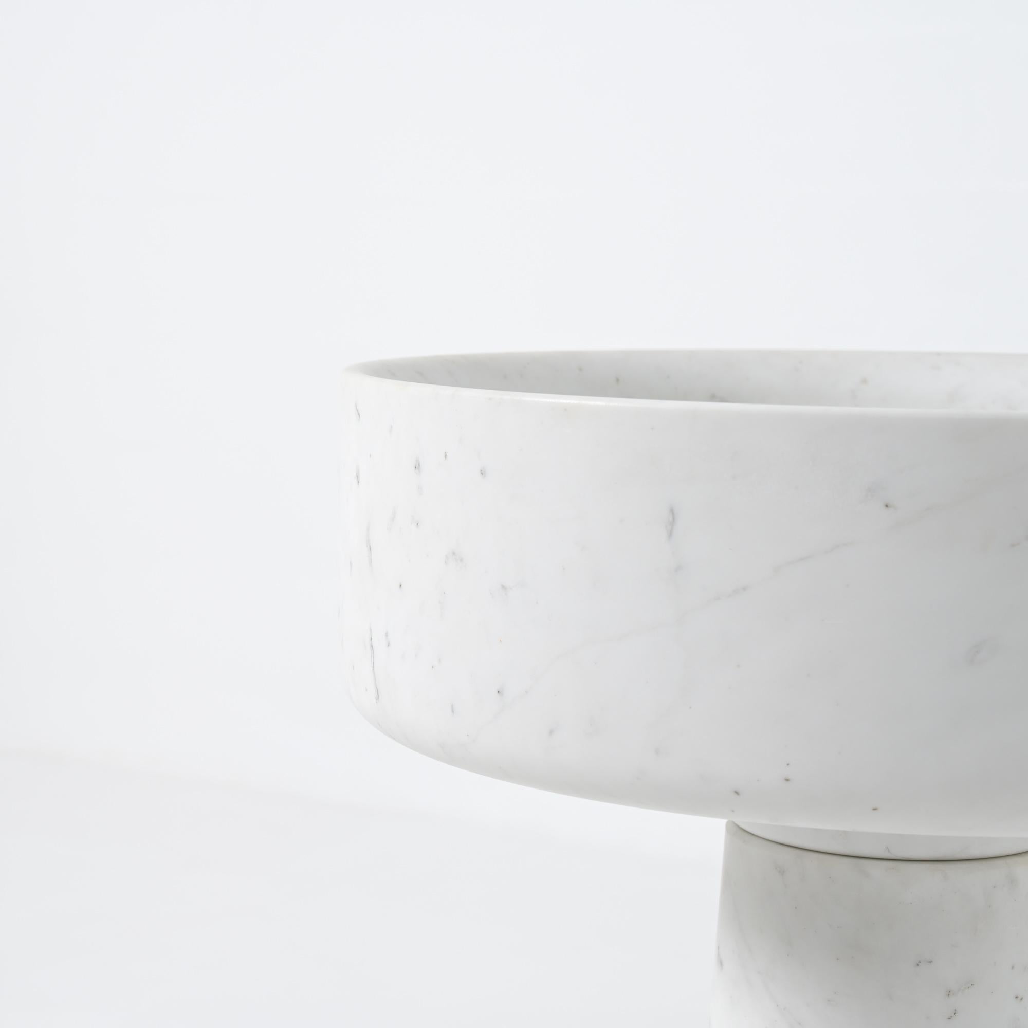 Jardinera de mármol blanco de Angelo Mangiarotti, Italia Años 70 en venta 5