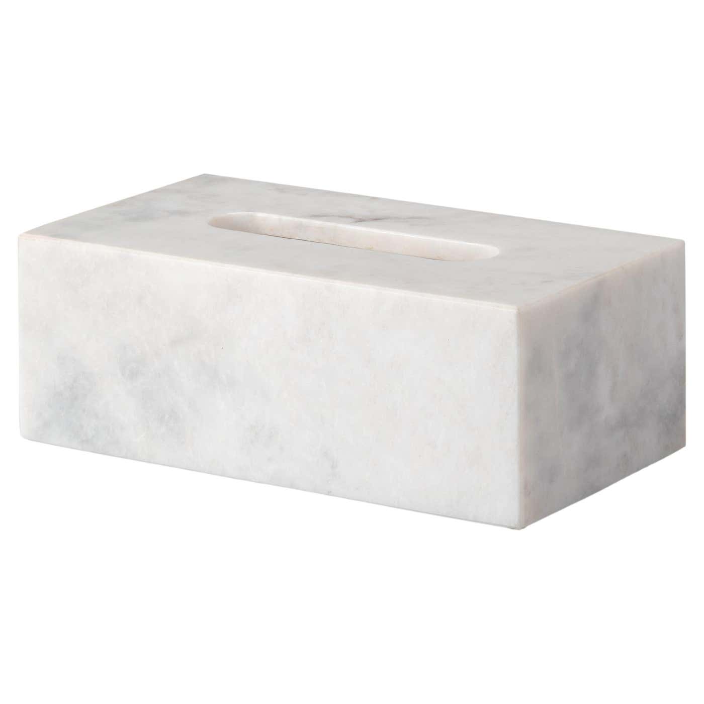 White Marble Rectangular Tissue Box For Sale at 1stDibs