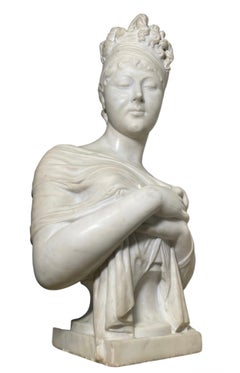 White Marble Sculpture/Bust of Madame Recamier
