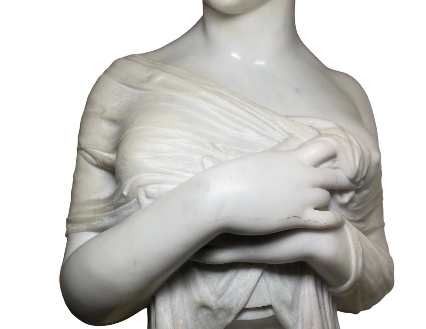 Unknown White Marble Sculpture/Bust of Madame Recamier  For Sale