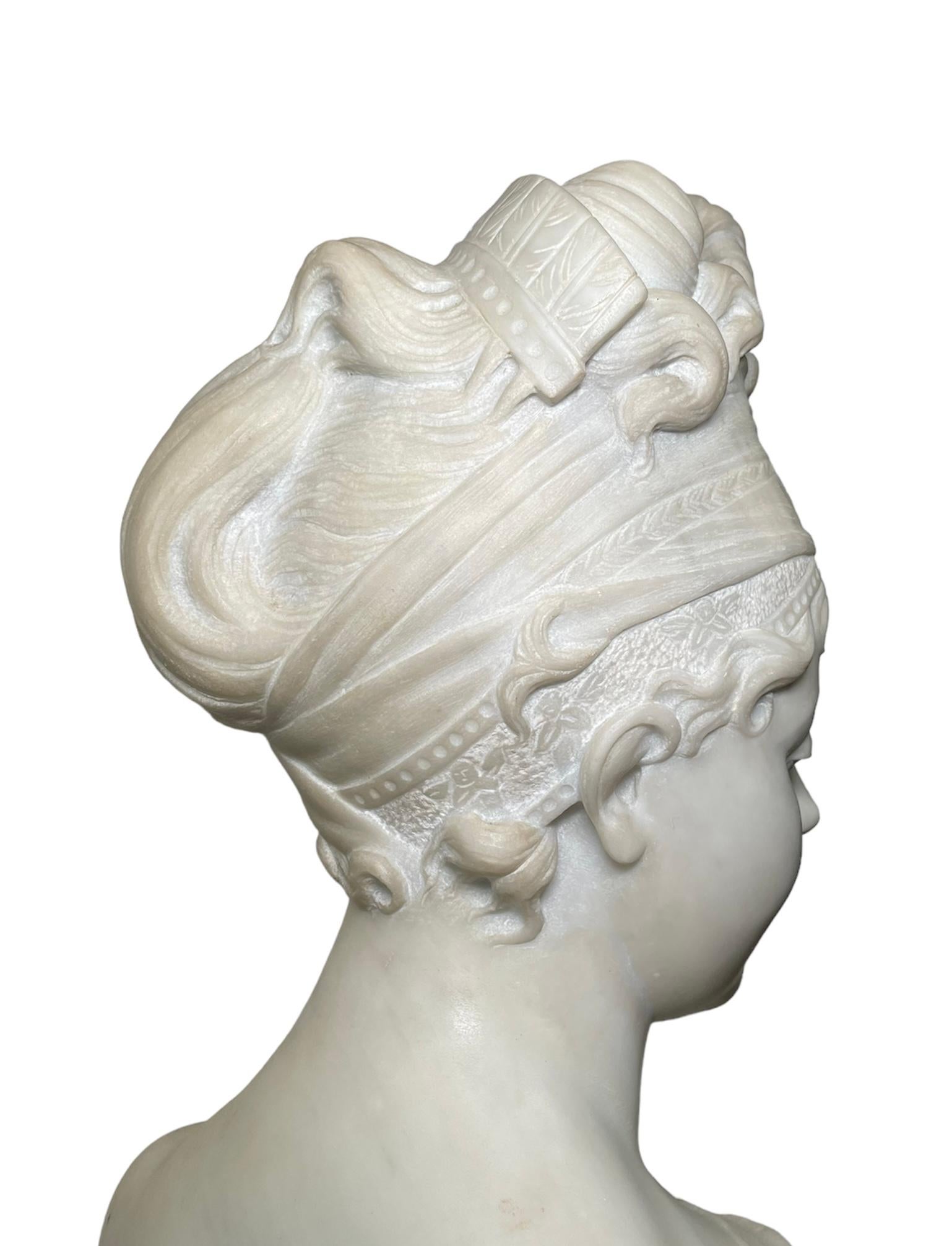 White Marble Sculpture/Bust of Madame Recamier  For Sale 2