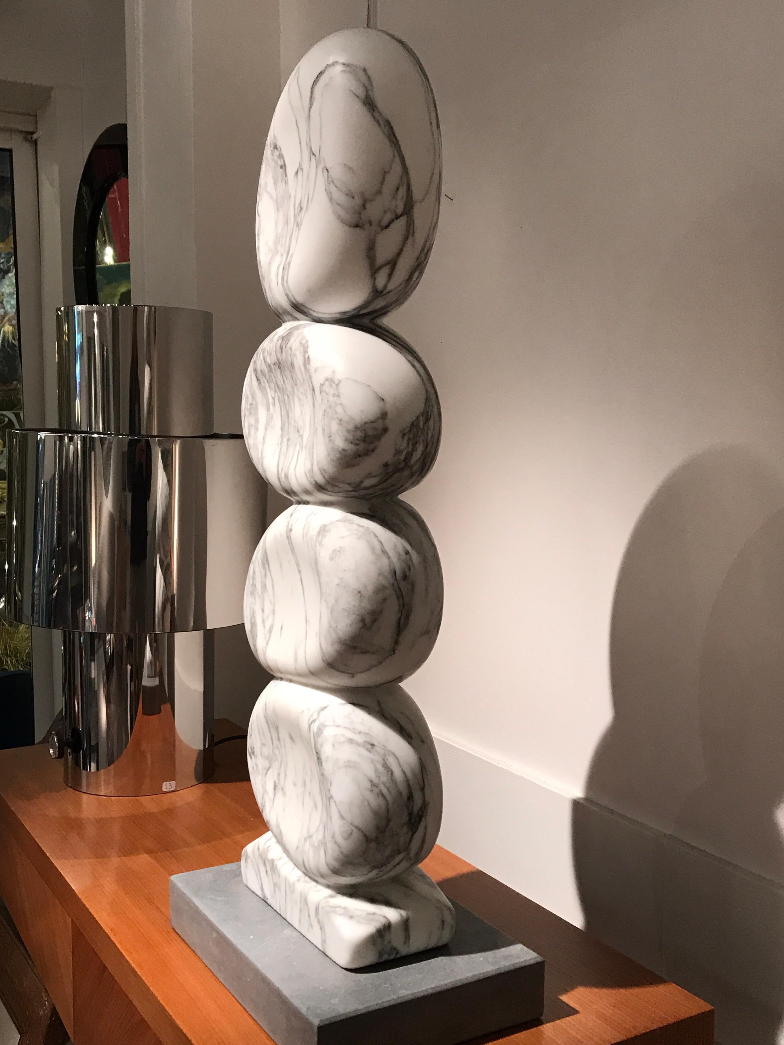 Late 20th Century White Marble Sculpture by Jean Frederic Bourdier