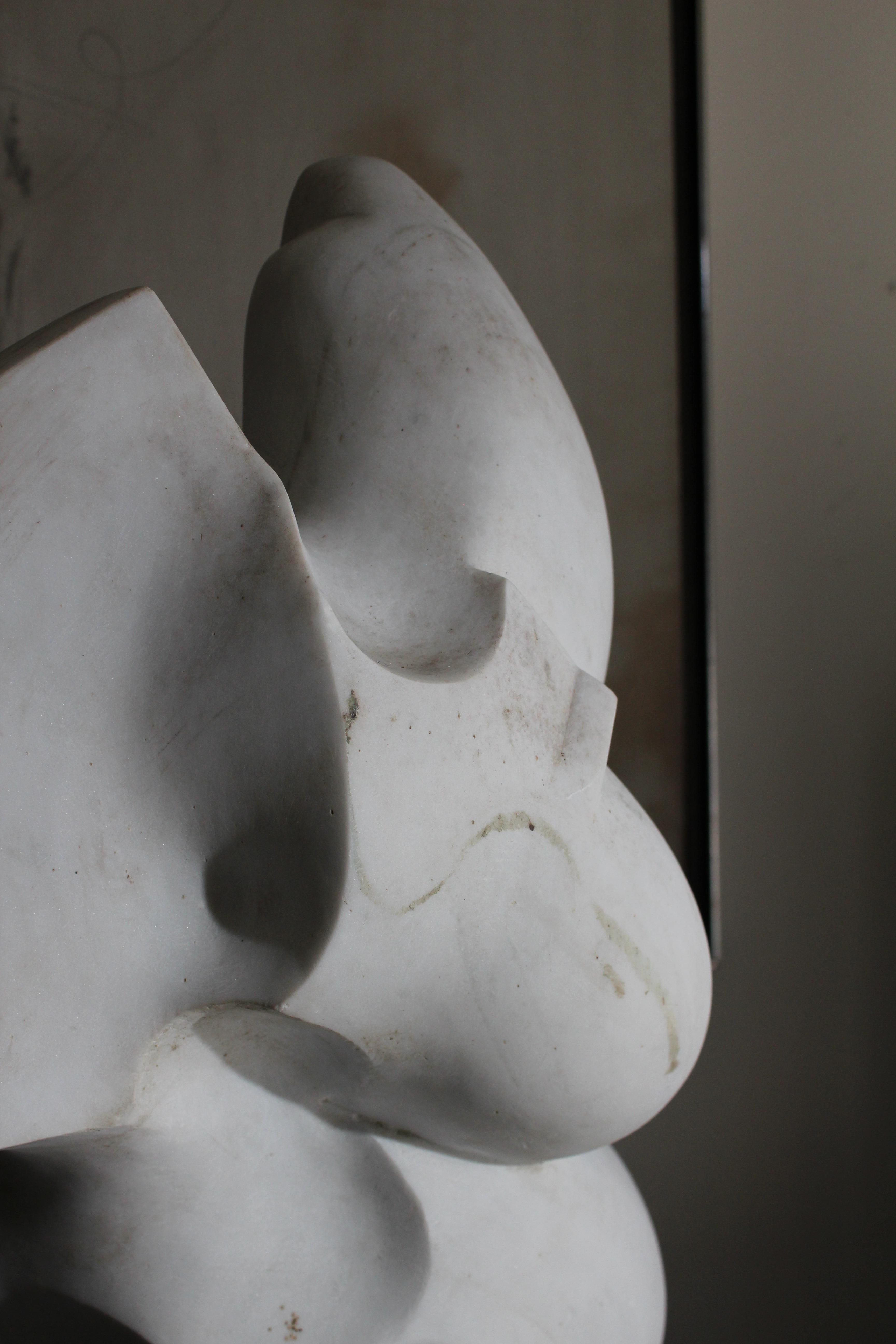 Skulptur aus weißem Marmor von Pol Spilliaert (1935-2023) im Angebot 5