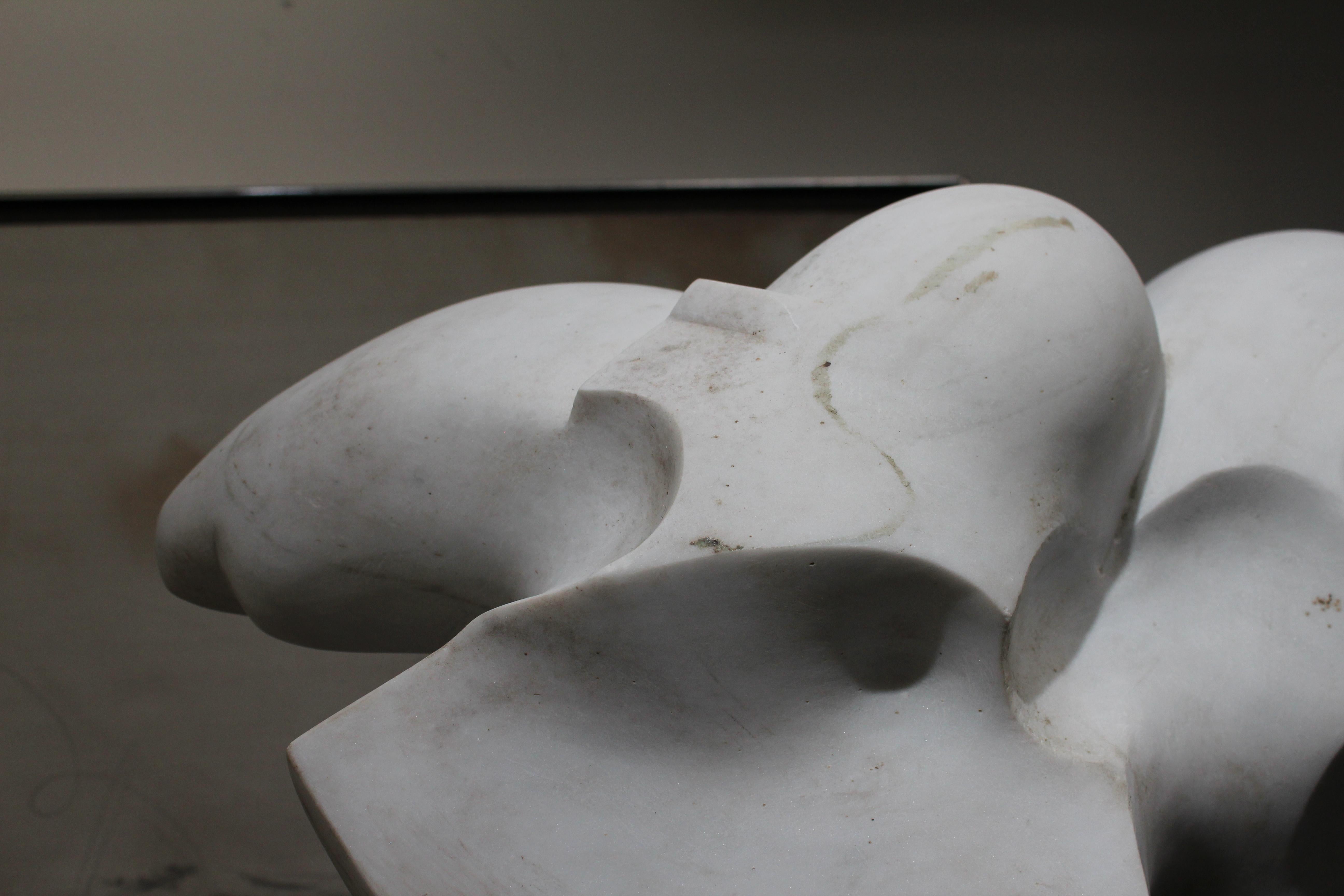 White marble sculpture by Pol Spilliaert (1935-2023) For Sale 4
