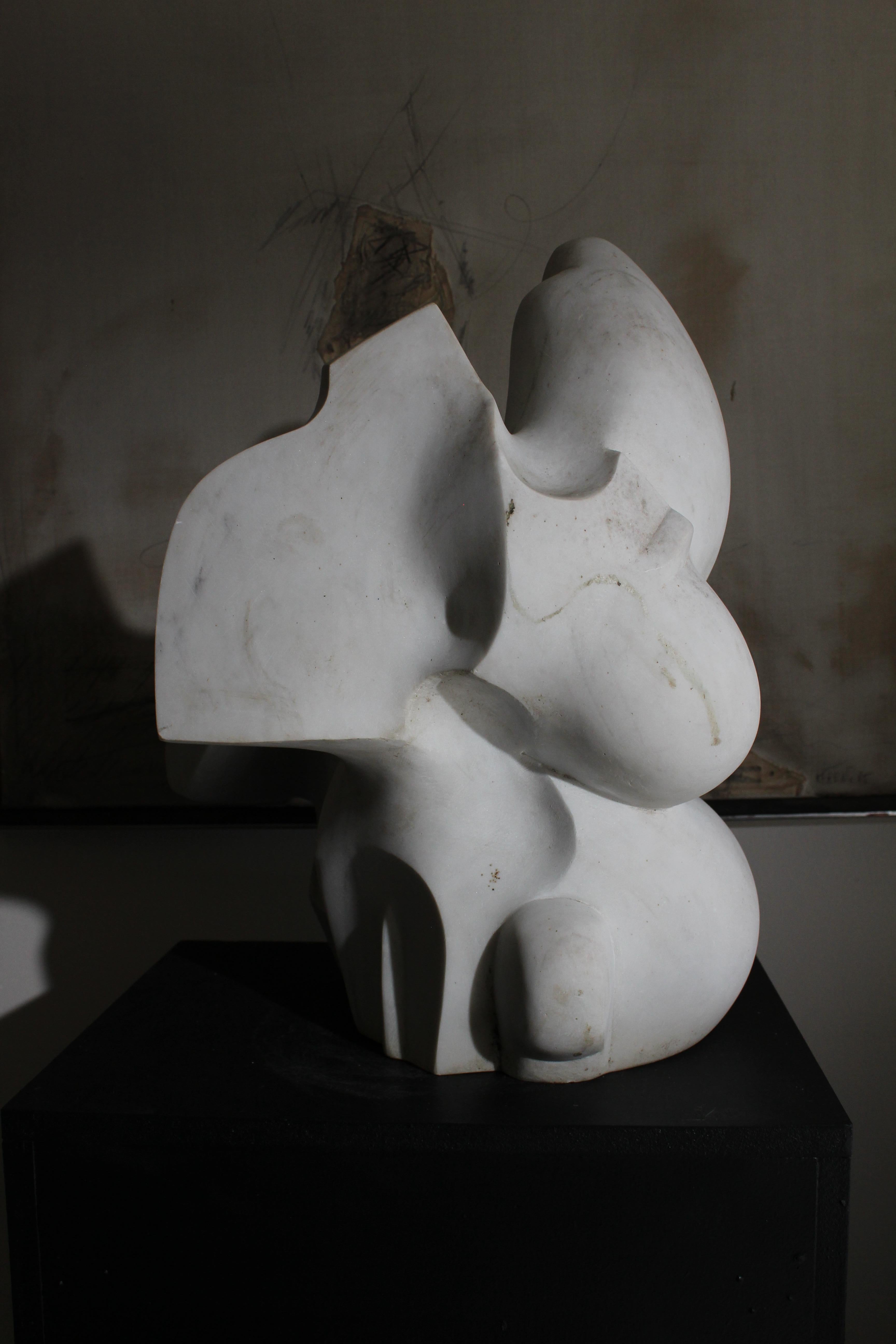 Skulptur aus weißem Marmor von Pol Spilliaert (1935-2023) im Angebot 6