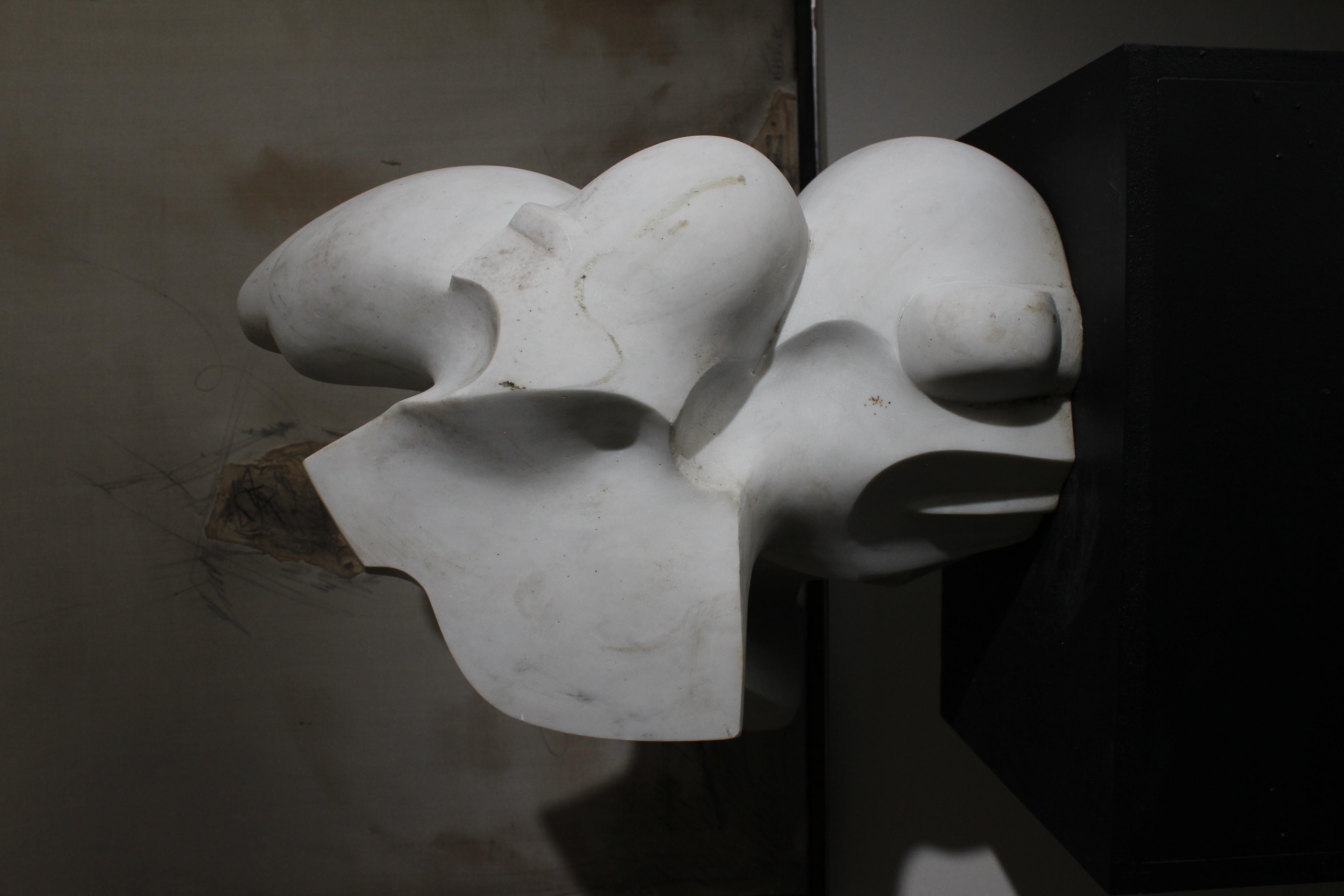 White marble sculpture by Pol Spilliaert (1935-2023) For Sale 5