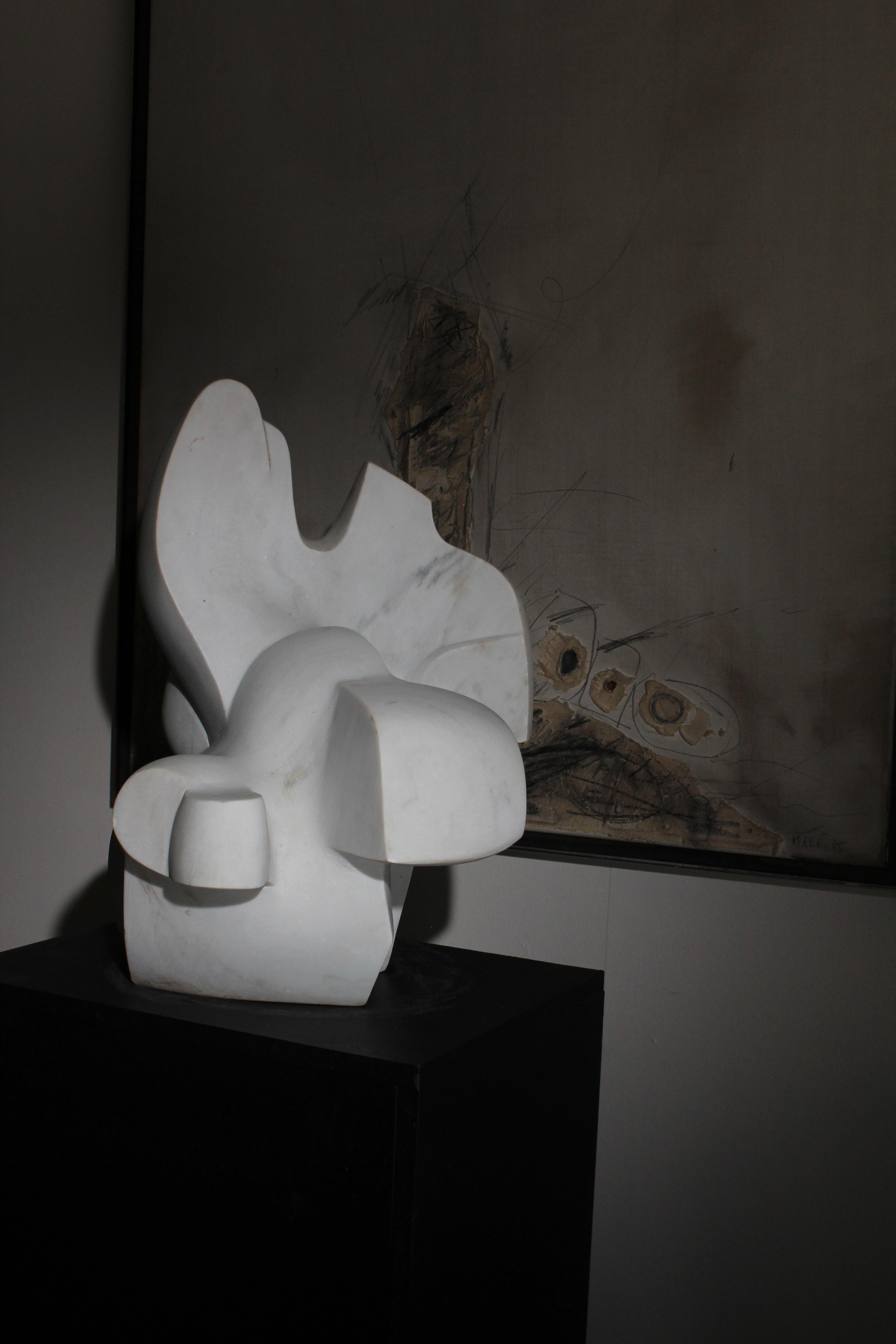 Skulptur aus weißem Marmor von Pol Spilliaert (1935-2023) im Zustand „Gut“ im Angebot in Haaltert, BE