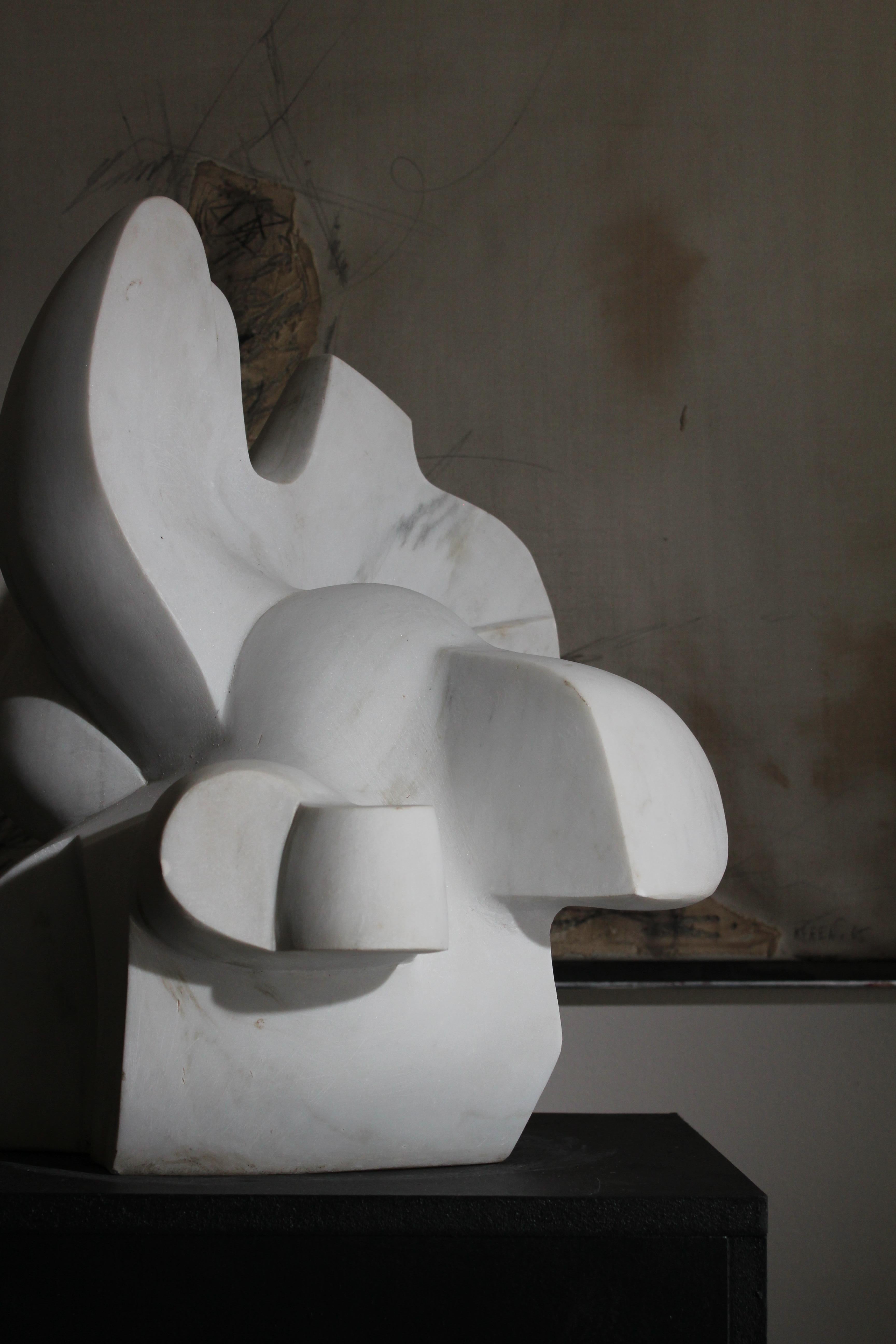 Skulptur aus weißem Marmor von Pol Spilliaert (1935-2023) im Angebot 1