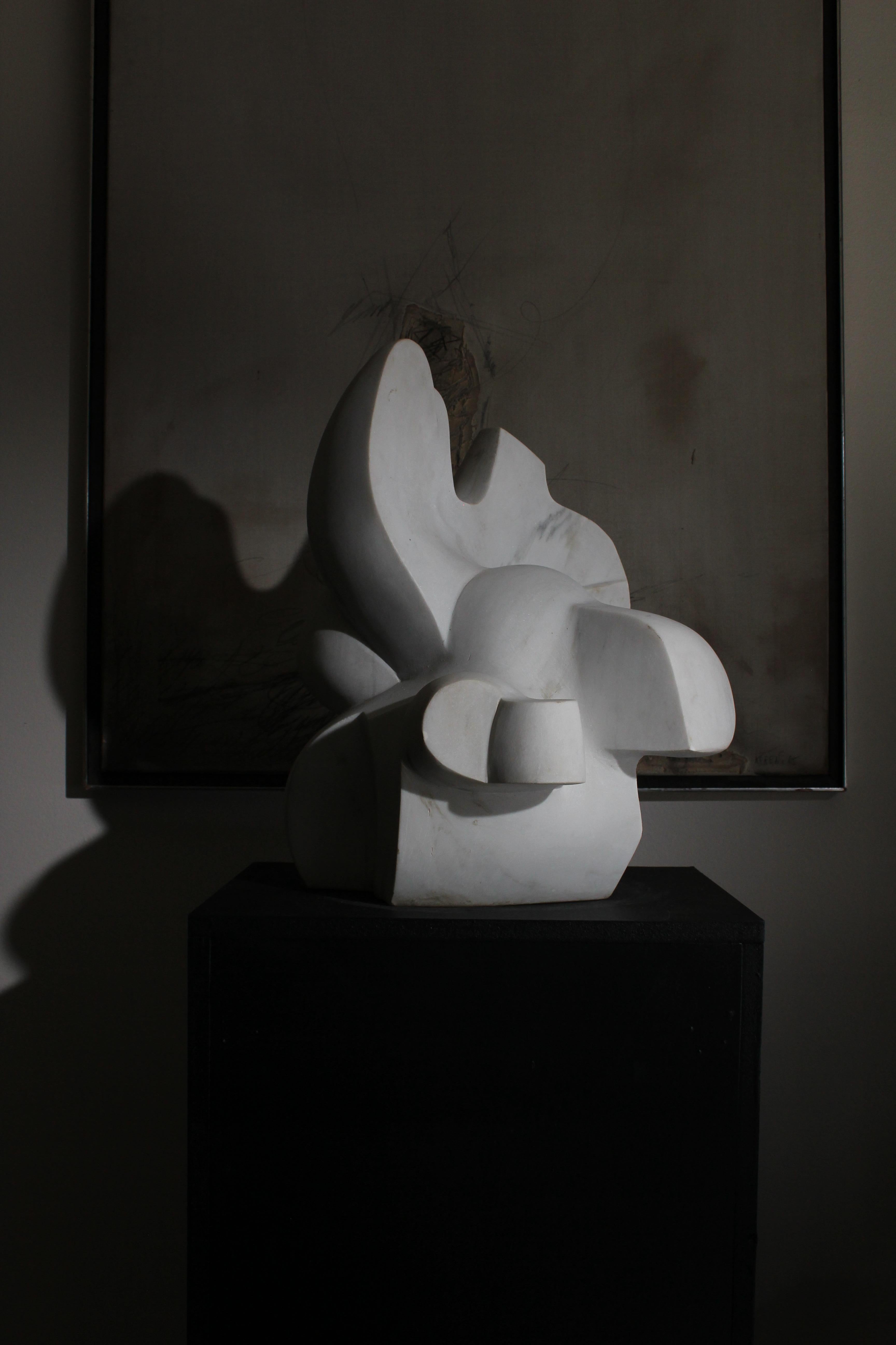 Skulptur aus weißem Marmor von Pol Spilliaert (1935-2023) im Angebot 2